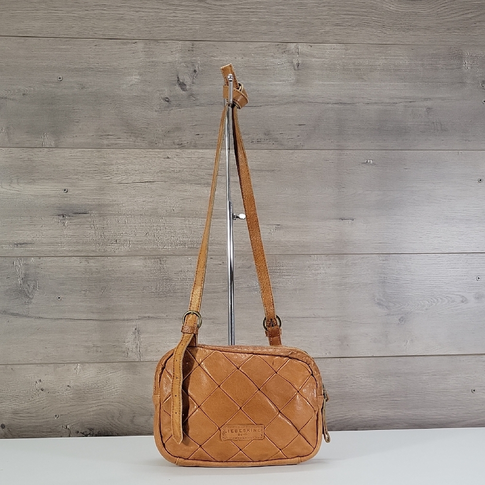 Liebeskind Berlin Tan Quilted Leather Crossbody Shoulder Bag